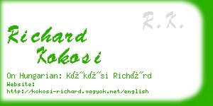 richard kokosi business card